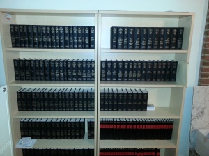 Bookcase containing our parks collection of the Official Records of the Civil War 